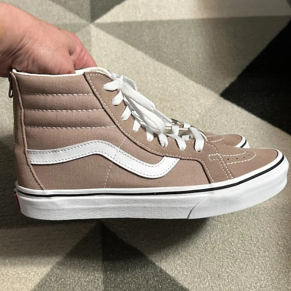 Vans Sk8-Hi Light Brown Zip Sneakers Men's 8/Women's 9.5 - Picture 2 of 12